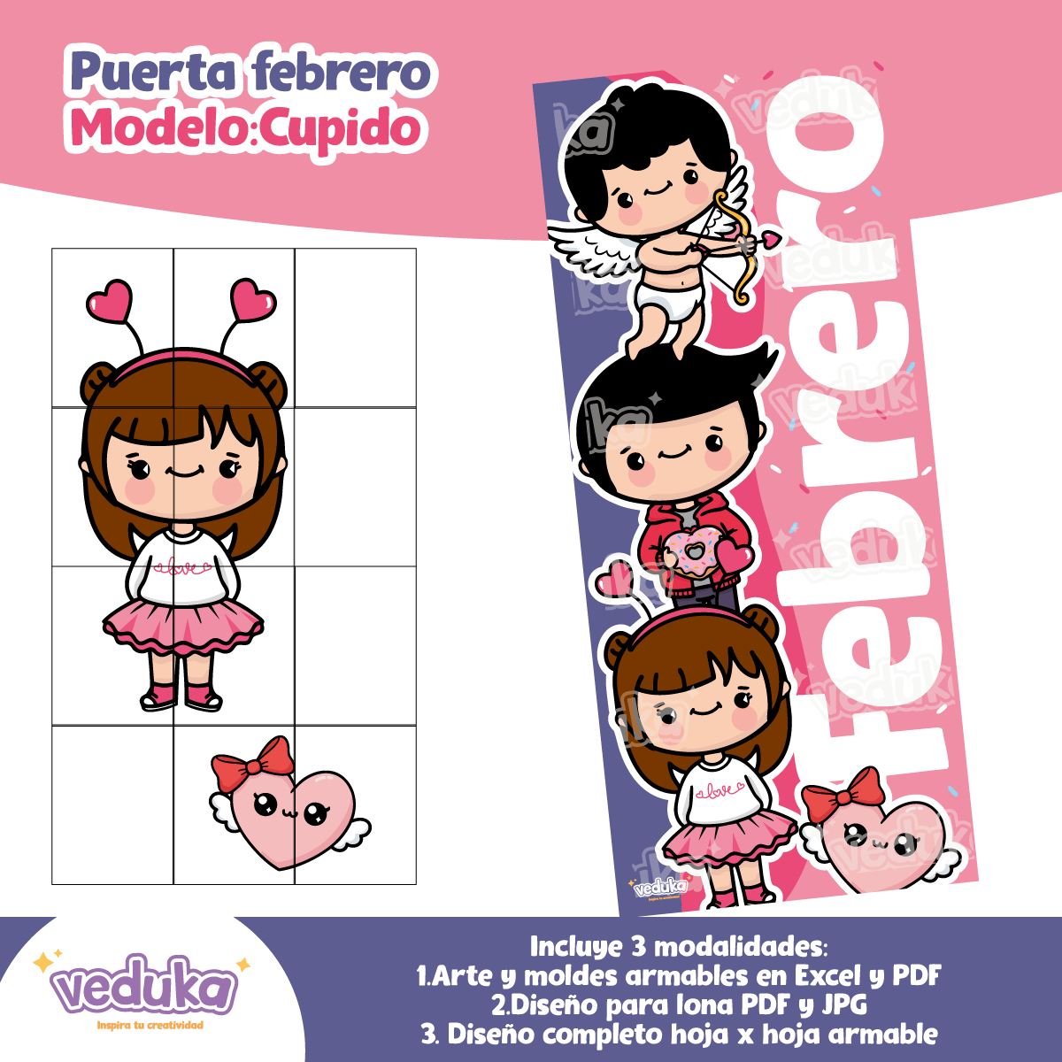 Diseño de puerta Febrero modelo: Cupido