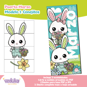 Diseño de puerta Marzo modelo: Conejitos