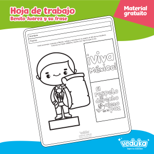 Hoja de trabajo Benito Juárez y su frase