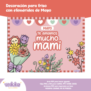 Periódico mural/ bulletin board con efemérides mayo: floral