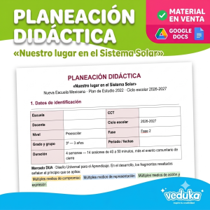 Planeación Didáctica: "Nuestro lugar en el Sistema Solar"  3º Preescolar